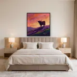 Highland Cow Silhouette At Sunset In The Glen – Bedroom