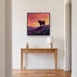 Highland Cow Silhouette At Sunset In The Glen – Hallway