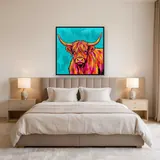 Pop Art Highland Cow Portrait – Bedroom