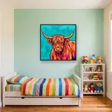 Pop Art Highland Cow Portrait – Kids room