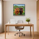 Deux Vaches Highland Côte à Côte – Bureau