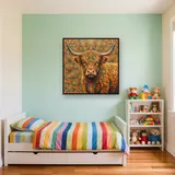 Portrait Mandala de Vache des Highlands – Enfant