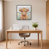 Veau Highland aux grands yeux doux – Bureau