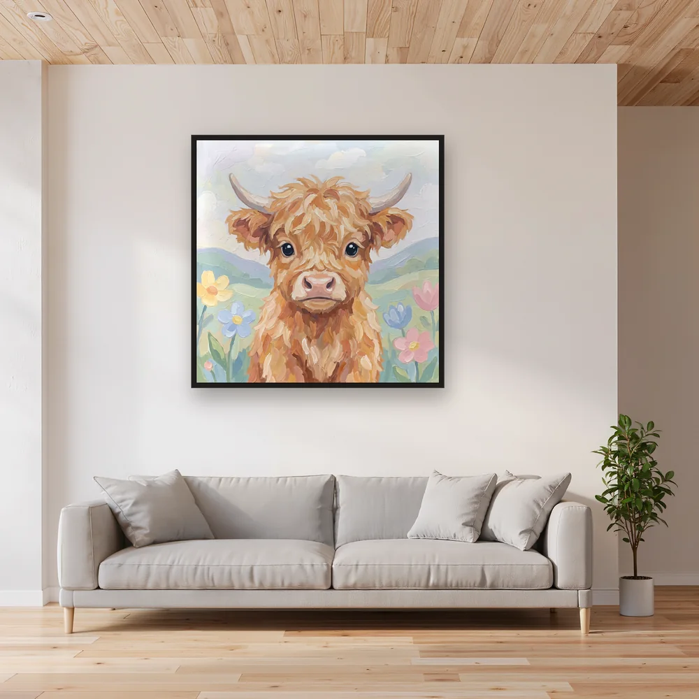 Veau Highland aux grands yeux doux – Salon