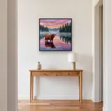 Vache des Highlands au bord du loch brumeux – Entrée