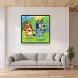 Bluey and Bingo Backyard Water Play – displayed in a living room