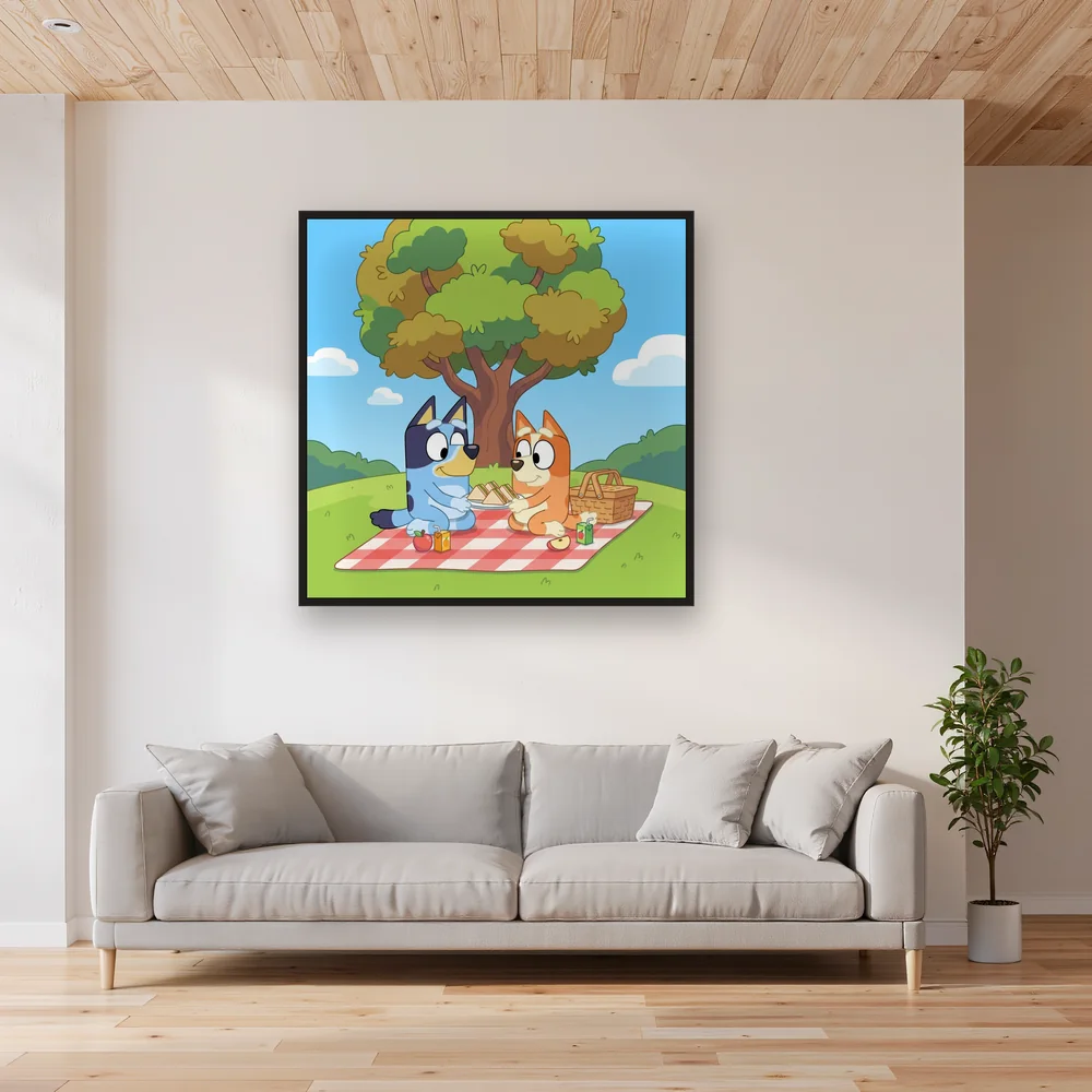 Bluey and Bingo Picnic Under the Tree – Living room