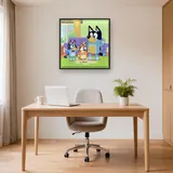 Bluey Bingo and Bandit Dancing in the Living Room – Office