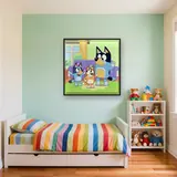 Bluey Bingo and Bandit Dancing in the Living Room – Kids room