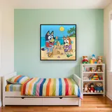 Bluey and Bingo Building a Sandcastle – Kids room