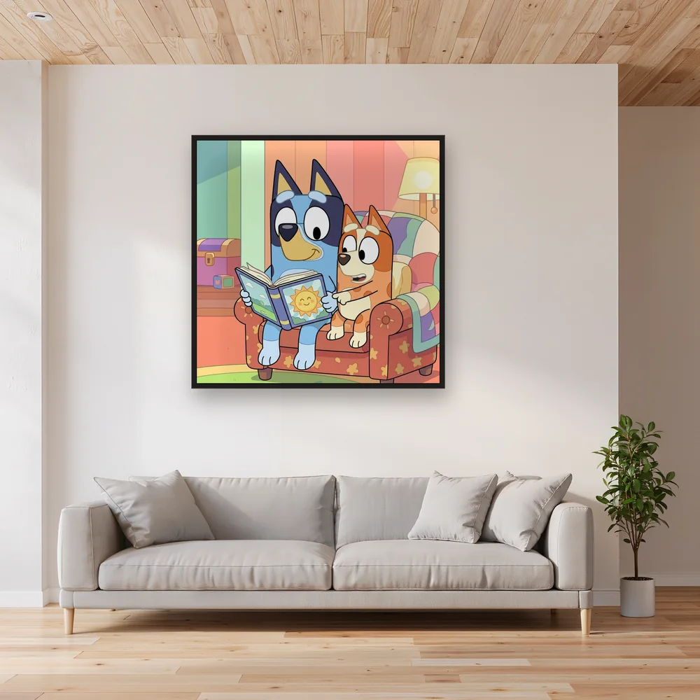 Bluey and Bingo Bedtime Story – Living room