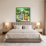 Bluey and Bingo Riding Scooters in the Park – Bedroom