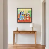 Bluey and Bingo Playing Doctor with Stethoscopes – Hallway