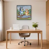 Bluey and Bingo Jumping in Muddy Puddles – Office