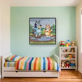 Bluey and Bingo Jumping in Muddy Puddles – Kids room