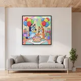 Bluey and Bingo Birthday Party Celebration – displayed in a living room