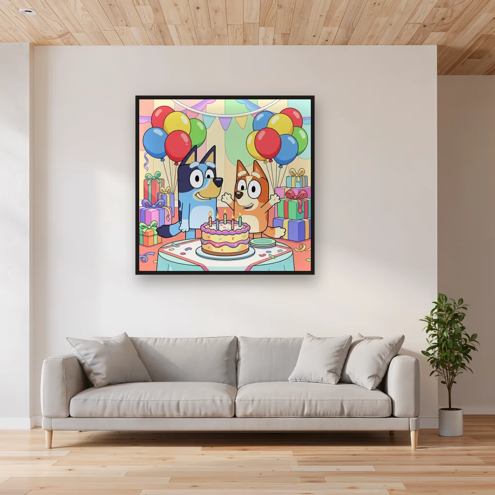 Bluey and Bingo Birthday Party Celebration – Living room