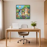 Bluey Bingo and Chilli Planting Flowers in the Garden – Office