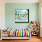 Bluey and Bingo Swimming Pool Splash – Kids room