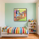 Bluey and Bingo Playing Shops with Toy Fruit – Kids room