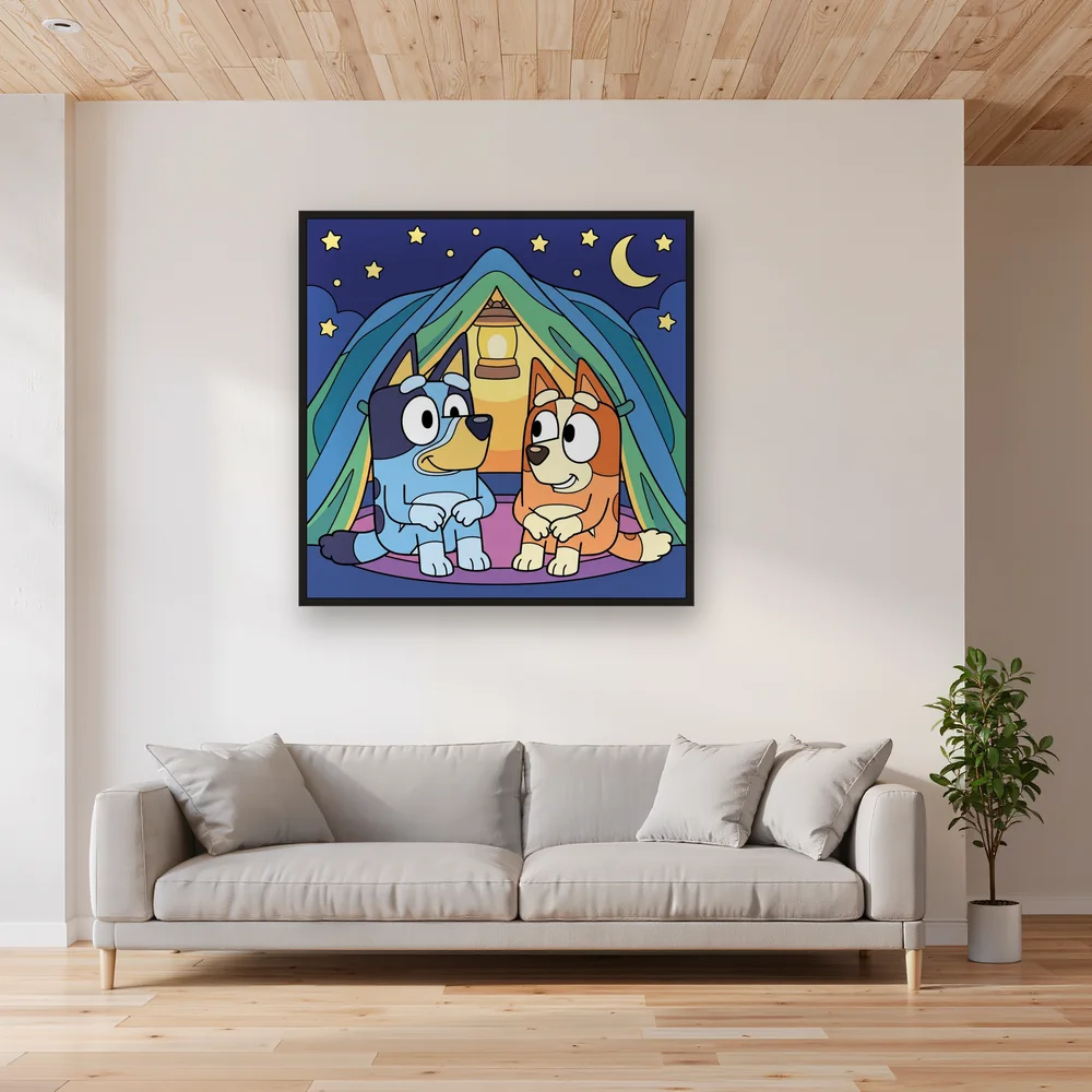 Bluey and Bingo Camping Under the Stars – Living room