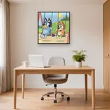 Bluey and Bingo Swinging at the Playground – Office