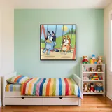 Bluey and Bingo Swinging at the Playground – Kids room