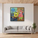 SpongeBob and Patrick Flipping Burgers at the Krusty Krab – displayed in a living room