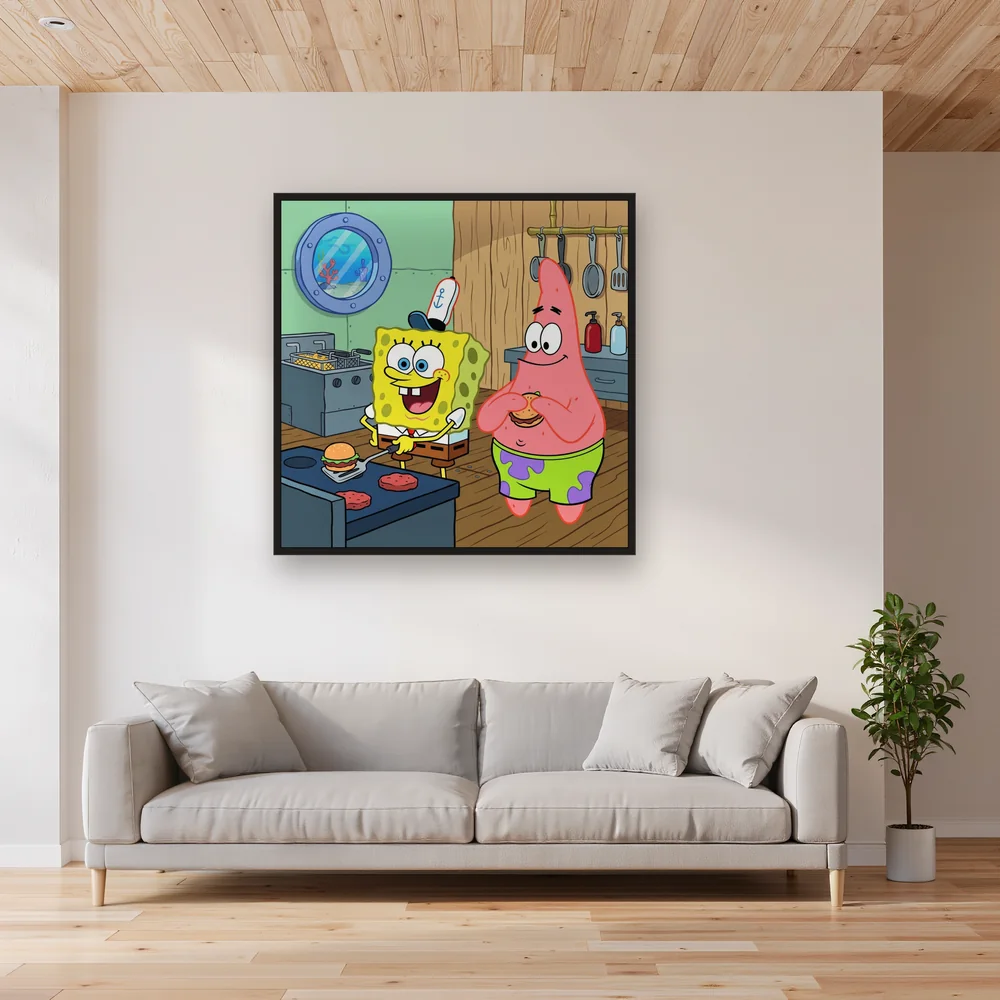 SpongeBob and Patrick Flipping Burgers at the Krusty Krab – Living room
