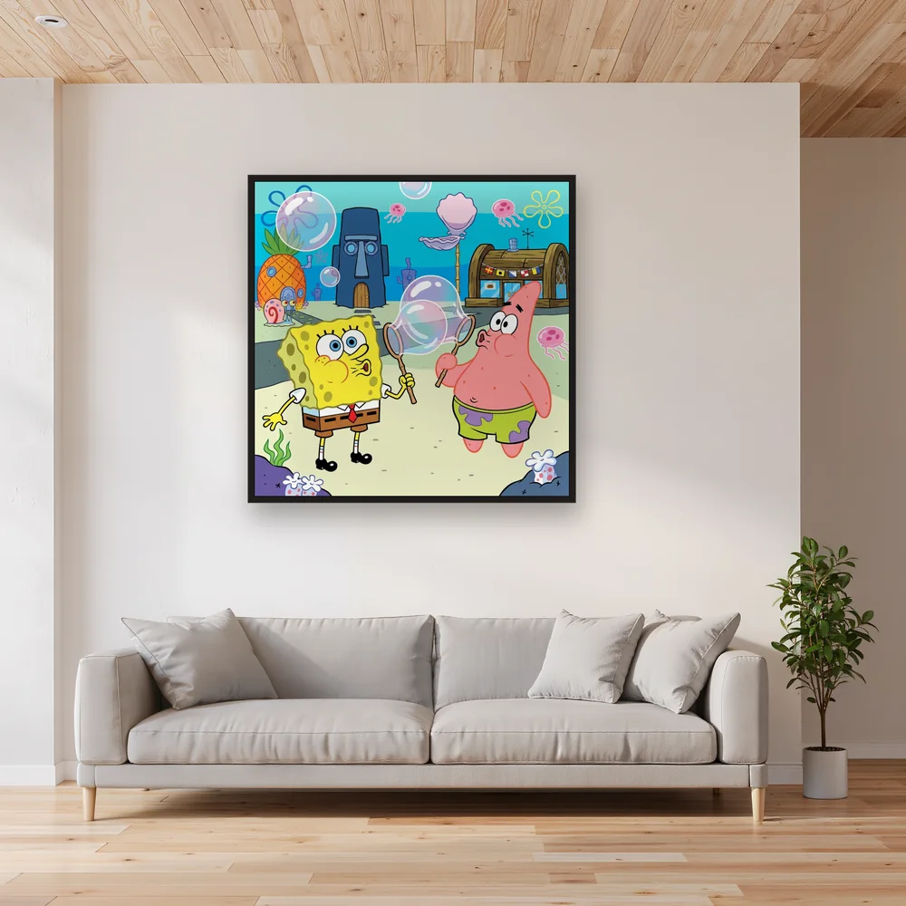 SpongeBob and Patrick Blowing Giant Bubbles – Living room