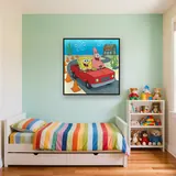 SpongeBob and Patrick Driving the Red Boat – Kids room