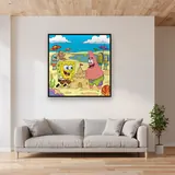SpongeBob and Patrick at Goo Lagoon Beach – displayed in a living room