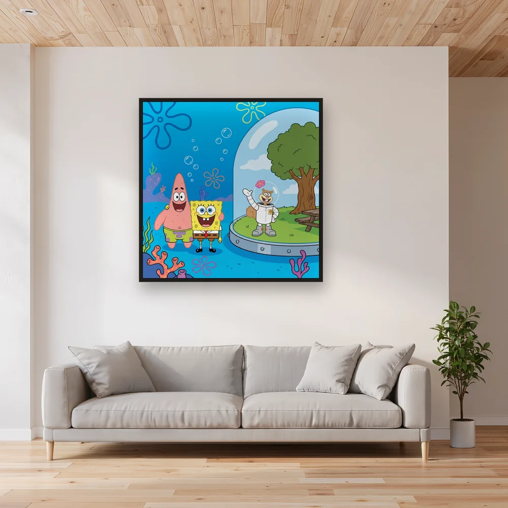 SpongeBob Patrick and Sandy in Bikini Bottom – Living room