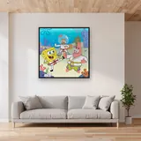 SpongeBob Patrick and Sandy Karate Battle Underwater – displayed in a living room