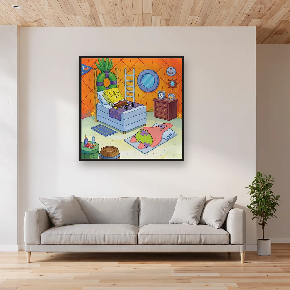 SpongeBob and Patrick Sleeping in the Pineapple Bedroom – Living room