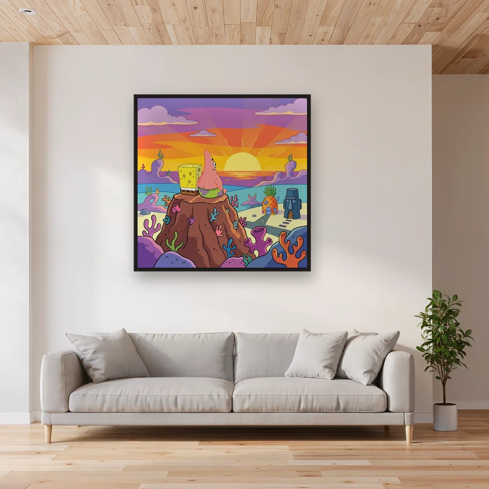 Sunset Watch on the Rock with SpongeBob and Patrick – Living room