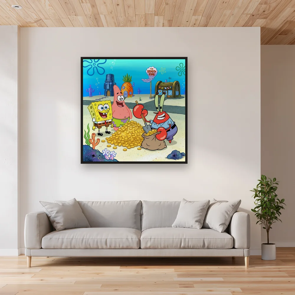 SpongeBob Patrick and Mr. Krabs With Gold Coins – Living room