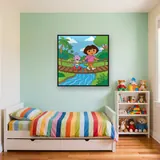 Dora and Boots Crossing the Rope Bridge – Kids room