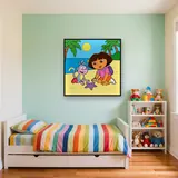 Dora and Boots Discovering a Purple Starfish – Kids room