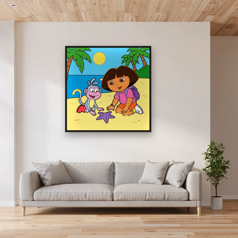 Dora and Boots Discovering a Purple Starfish – Living room