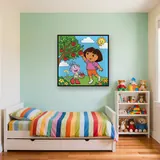 Dora and Boots Picking Fruit from a Tree – Kids room