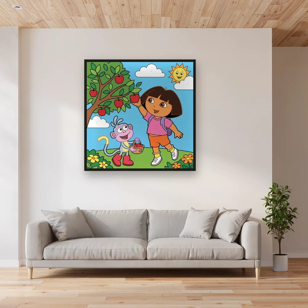 Dora and Boots Picking Fruit from a Tree – Living room