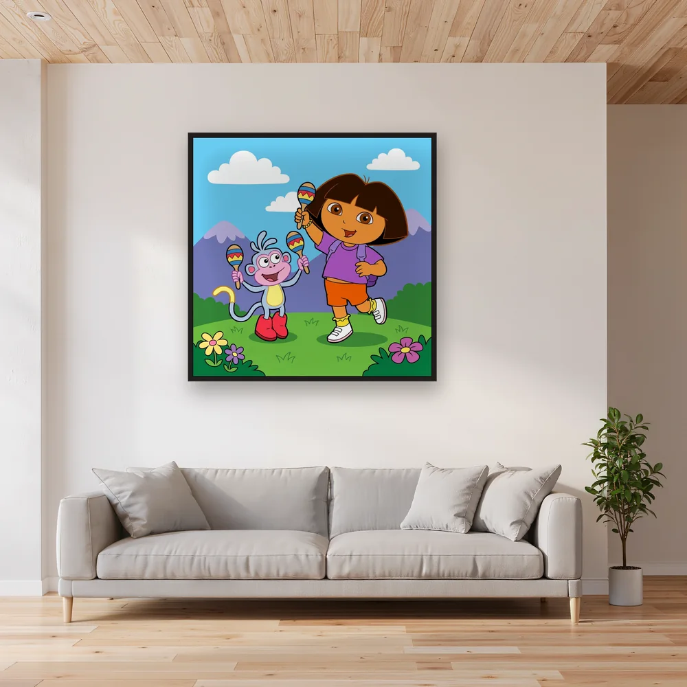 Dora and Boots Playing Maracas on a Hill – Living room