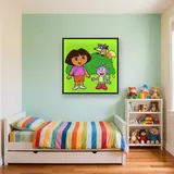 Dora Boots and Swiper Hiding Behind Bush – Kids room