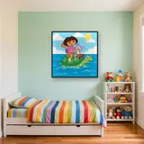 Dora and Boots Riding a Sea Turtle – Kids room