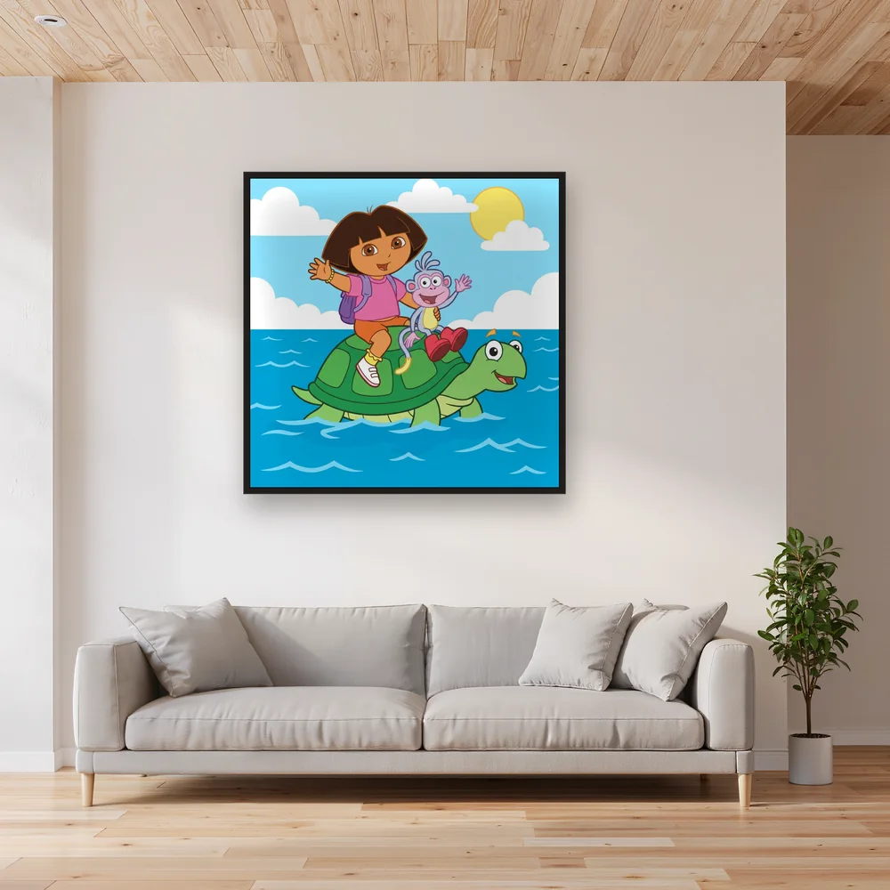 Dora and Boots Riding a Sea Turtle – Living room