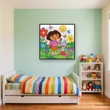 Dora and Boots in a Flower Garden – Kids room