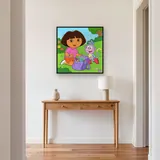 Dora and Boots Opening Backpack on the Grass – Hallway