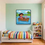 Dora and Boots Rowing a Wooden Boat – Kids room