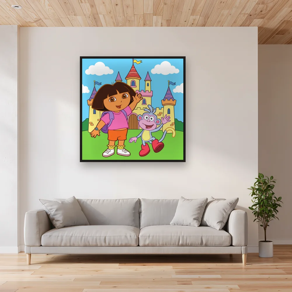 Dora and Boots Waving at the Castle – Living room